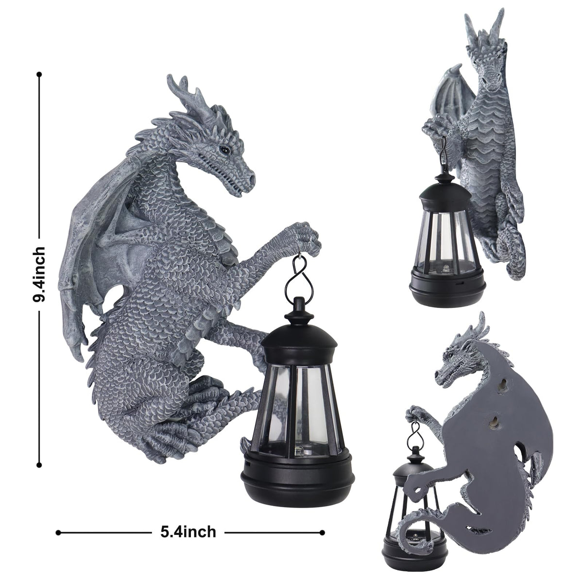 Garden Statues Tree Hugger Dragon - Halloween Dragon Statue Solar Lights Outdoor Patio Wall Decor,Christmas& Mothers Day&Birthday Gifts for Grandma Mom Women,Ideas Arts Crafts Waterproof Resin Lantern