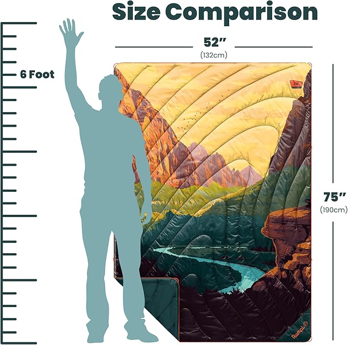 Rumpl Original Puffy Zion National Park Blanket for Camping and Outdoors, V2, Zion