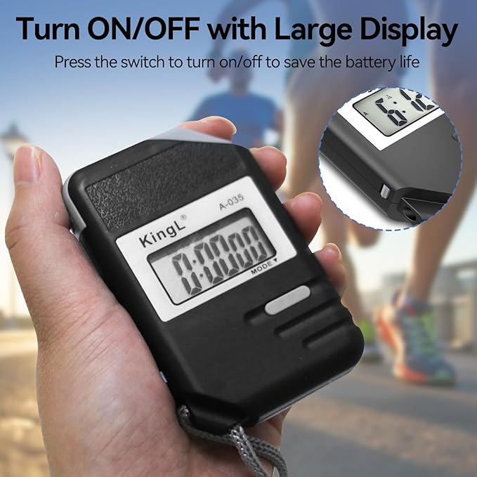 Stopwatch Timer Digital Sports Stop Watch, Large Display, Lap Split, Clock, Calendar, Alarm, for Coaches, Swimming, Running, Training