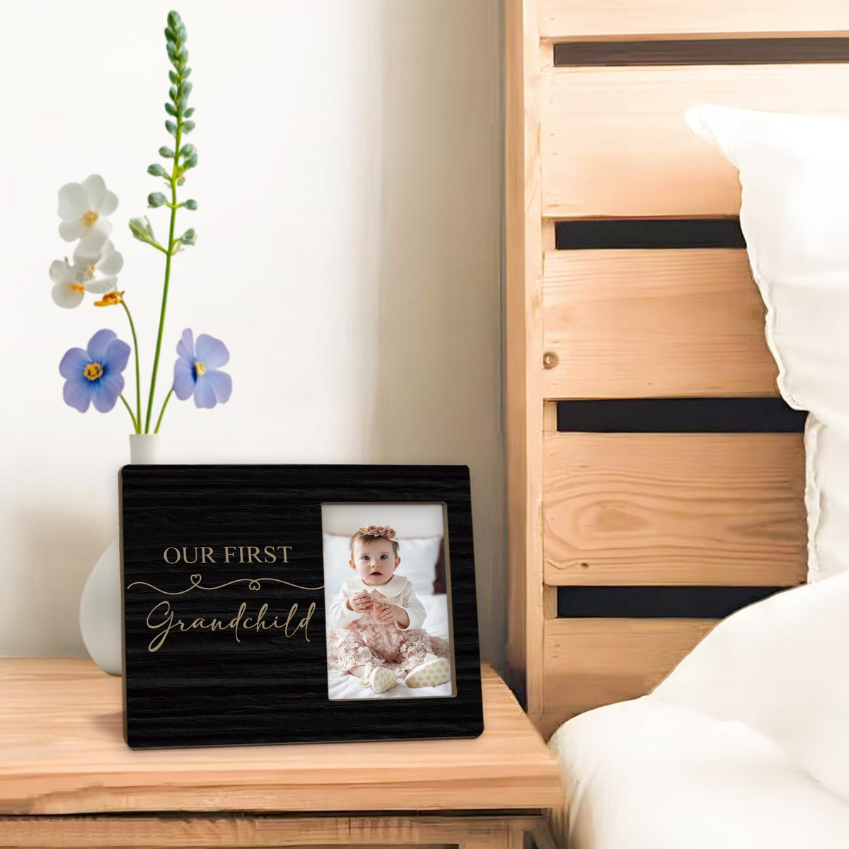 Beliran First Grandchild Picture Frames 4x6, First Time Grandparents Gifts Photo Frame, New Baby Gifts for Grandparents Grandma Grandpa, New Grandparent Gift Picture Photo Frame for Home Decor(Black)