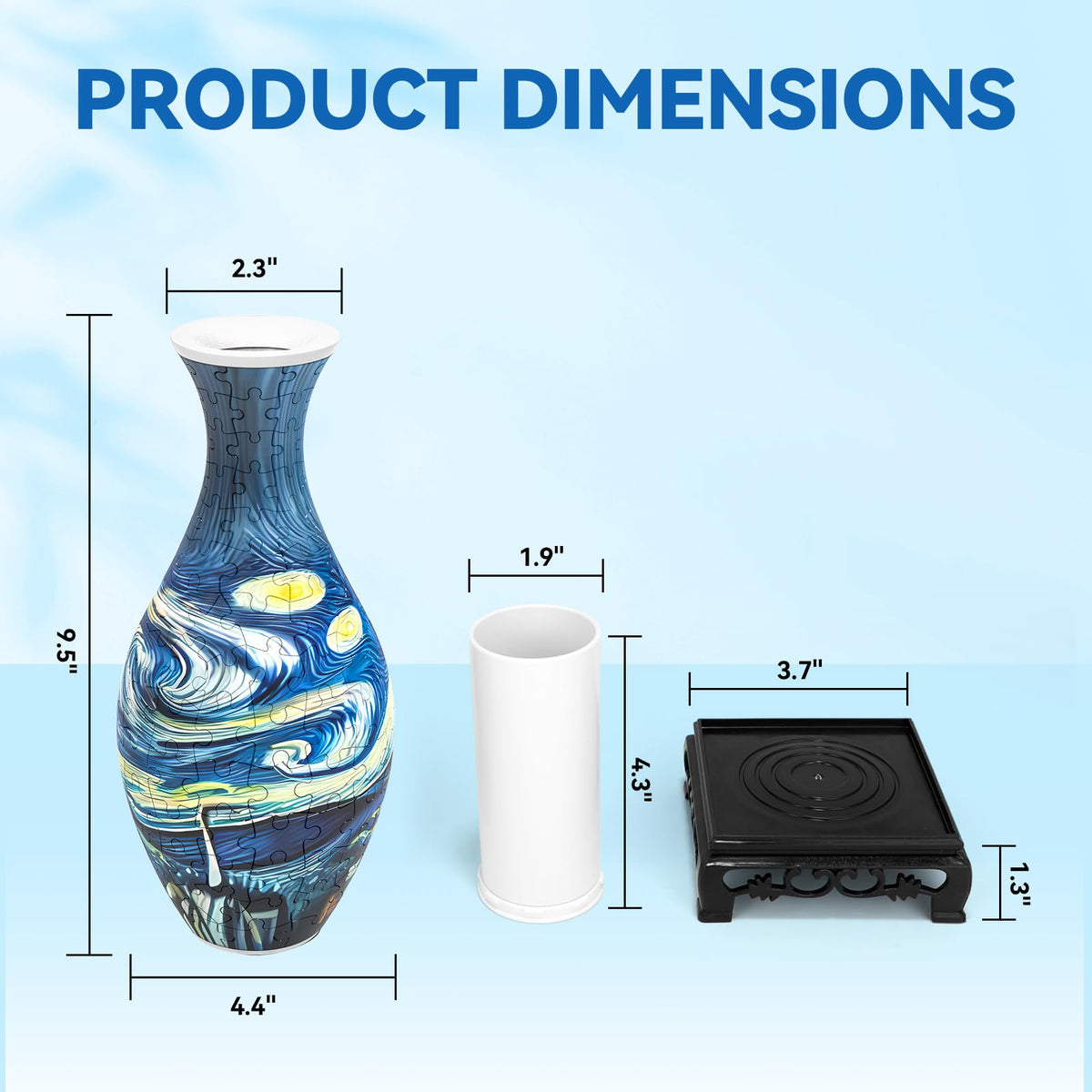 3D Puzzles Vase for Adults, Crafts for Adults, Gifts for Mom, 160 Pieces Plastic DIY Unique Flower Vase with LED Light House Warming Gift Birthday Gifts for Flower Arrangements and Home Decoration