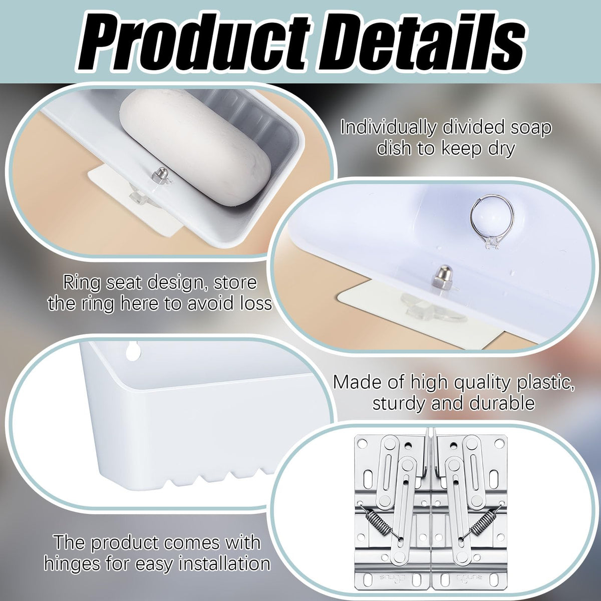 Umigy 2 Pack 14" Kitchen Sink Tip Out Tray, False Drawer Front Flip Tray with Hinges & Clips, Sink Sponge Soap Organizer for Kitchen Bathroom, White
