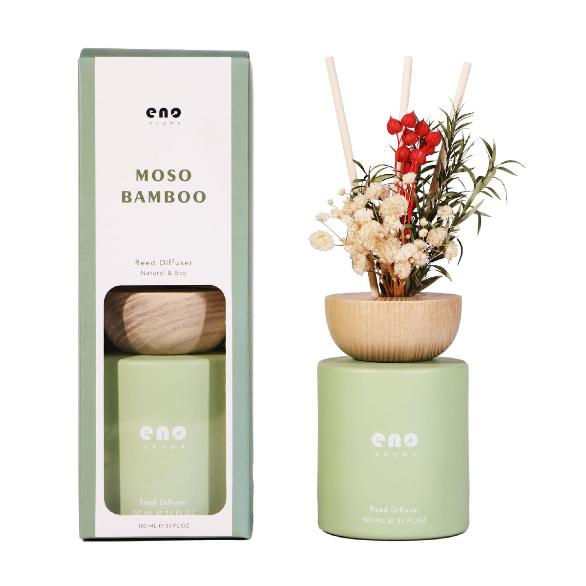 SoxComfy Reed Diffuser Set with Really Dried Flowers, Essential Oils Scented Diffuser with Sticks, Air Fresheners Home Fragrance for Bathroom Shelf Decor & Gift, 5.1oz / 150ml