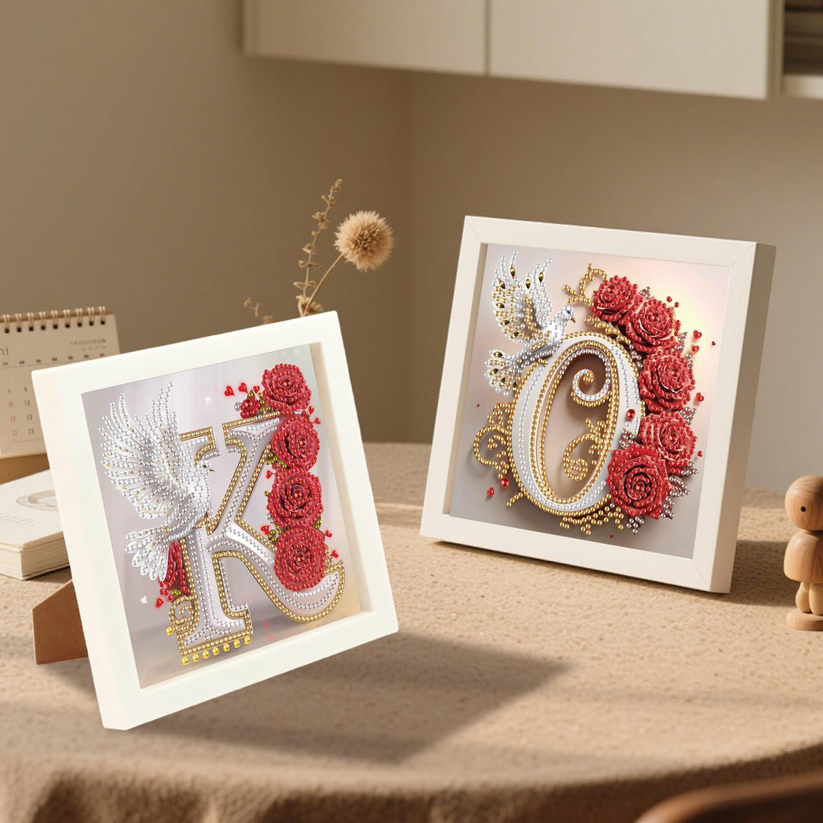 AiYuanzsh 3 Pack 6x6 Display Frames for Diamond Painting, Square Tabletop Stand Picture Frames for Diamond Art Projects and Completed DIY Artwork