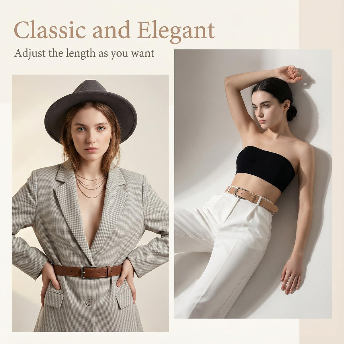 Douaowoc 5 Pack Women Leather Belts for Jeans Ladies Waist Belt Women's Belt with Pin Buckle with Slive Buckle for Pants Dress