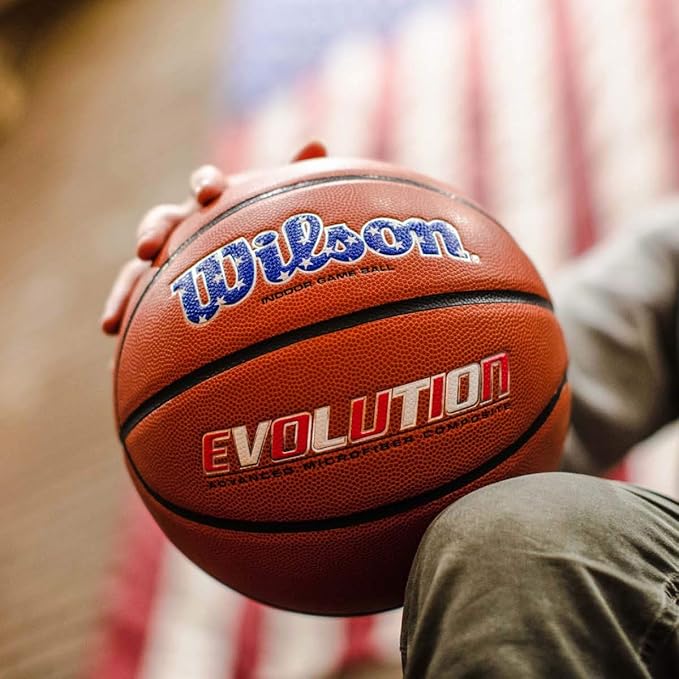 WILSON Evolution Indoor Game Basketballs - Size 5, Size 6 and Size 7