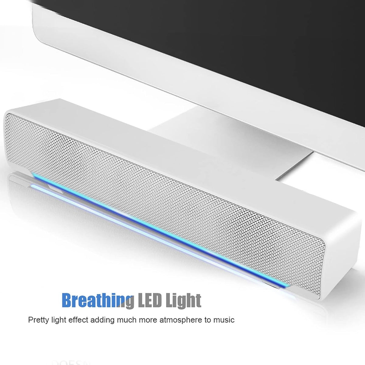 Akozon 3.5mm Desktop Pc Speakers Soundbar Computer Speakers for Desktop Multi-Function Stereo Surrounding Deep Bass