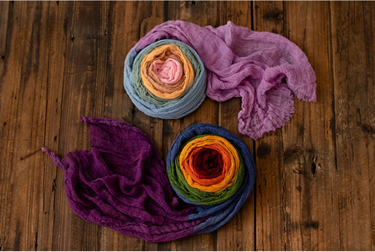 Set Coberllus Newborn Baby Photography Props Boys Girls Seven-Color Rainbow Wrap Blanket Swaddle Photo Props Posing