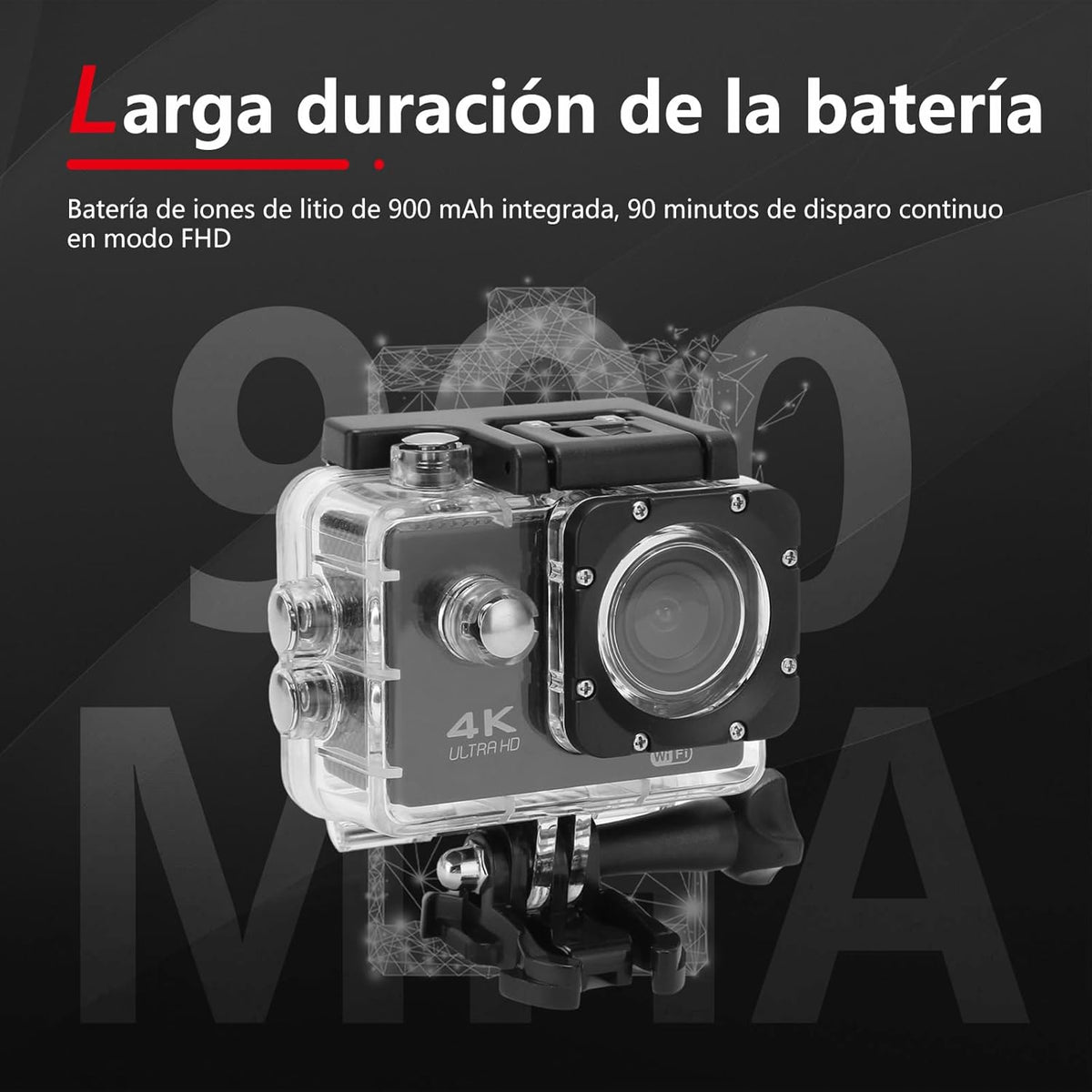 Sanpyl 4K 30FPS 16MP 30M 2.0 Inch 170 Swimming Action Camera, Ultra HD Underwater Sports Camera with Screen, Degree