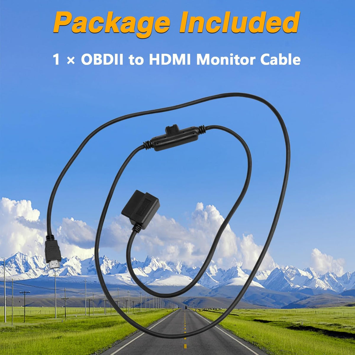CS2 CTS2 CTS3 H00008000 OBDII to HDMI Interface Cable Monitor Cable Plug Compatible with Edge Replace#: