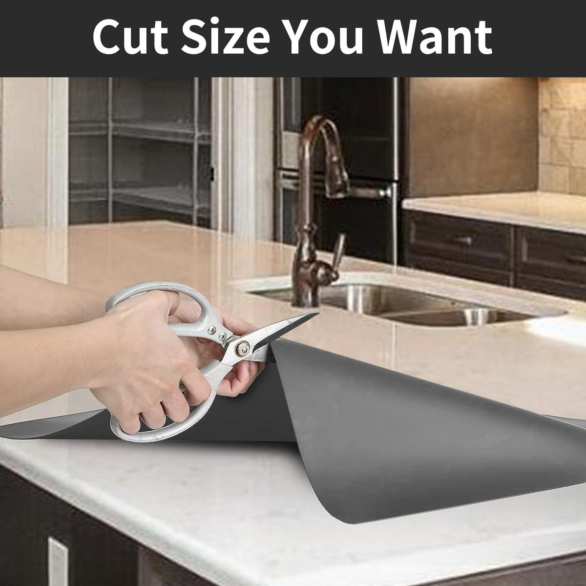 Extra Large Silicone Mat, 78.7”x 23.6”Non-Slip Heat Resistant Mats, Thicken Kitchen Countertop Protector Mat, Cuttable Waterproof Protector Mats for Kitchen Counter or Crafts (Semitransparent)