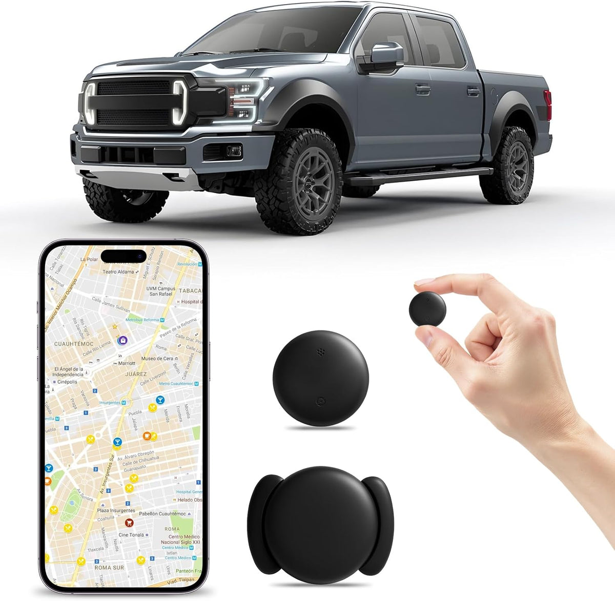SCIREATH Mini GPS Tracker for Vehicles (for Android), Hidden Car Location Tracker w/Magnetic Case, Mini Hidden Item