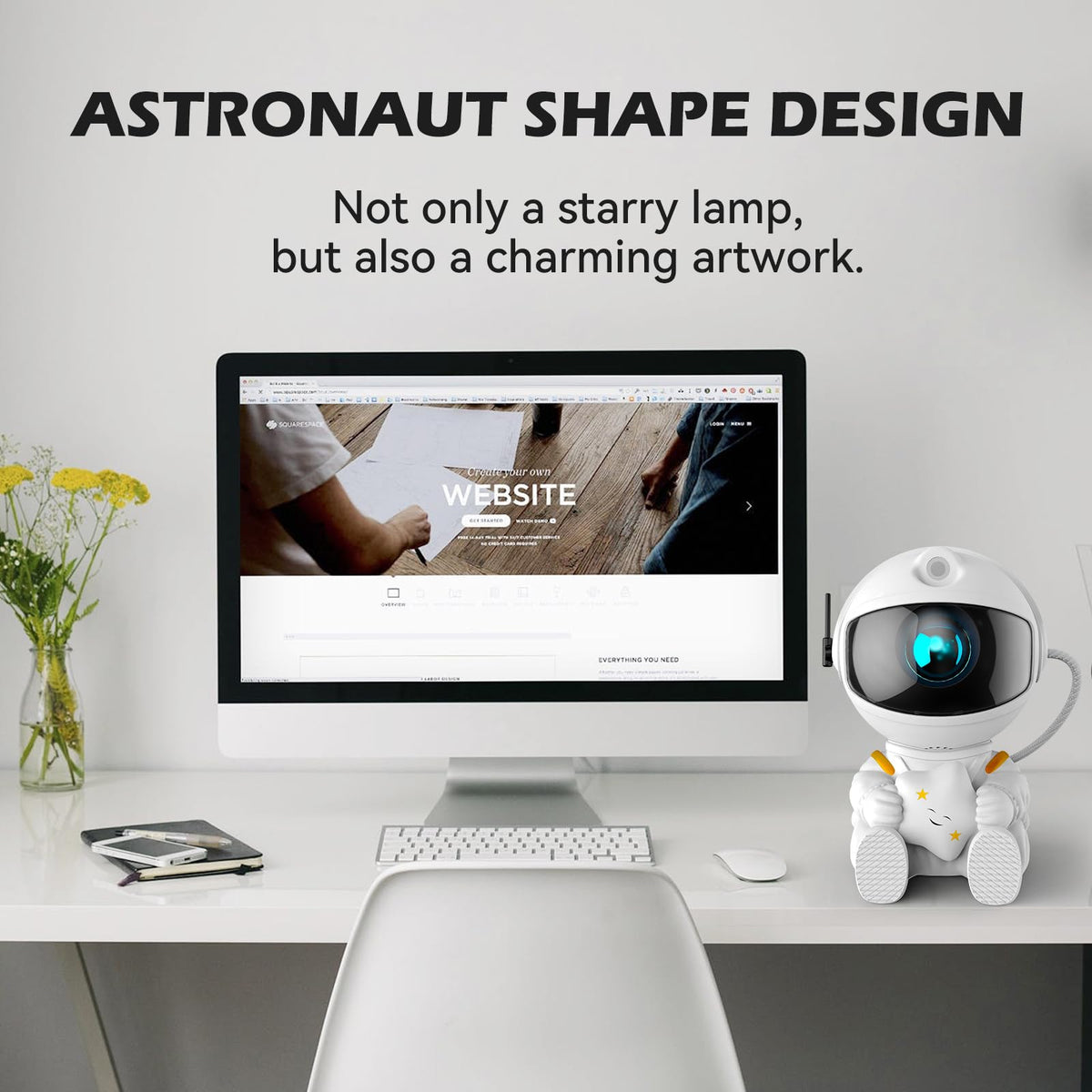 Astronaut Galaxy Projector, Star Projector Galaxy Light, Night Light for Kids, Nebula Ceiling LED Lamp, Room Decor, with Timer and Remote, Gifts for Birthdays