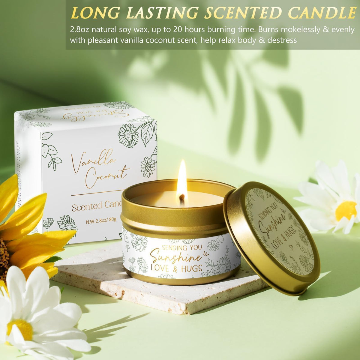 Birthday Gifts for Women Self Care Get Well Soon Gift Baskets, Spa Care Package Thinking of You Gift Set, Sympathy Inspirational Sunflower Mothers Day Easter Gifts for Women Her Mom Friend Sister Wife