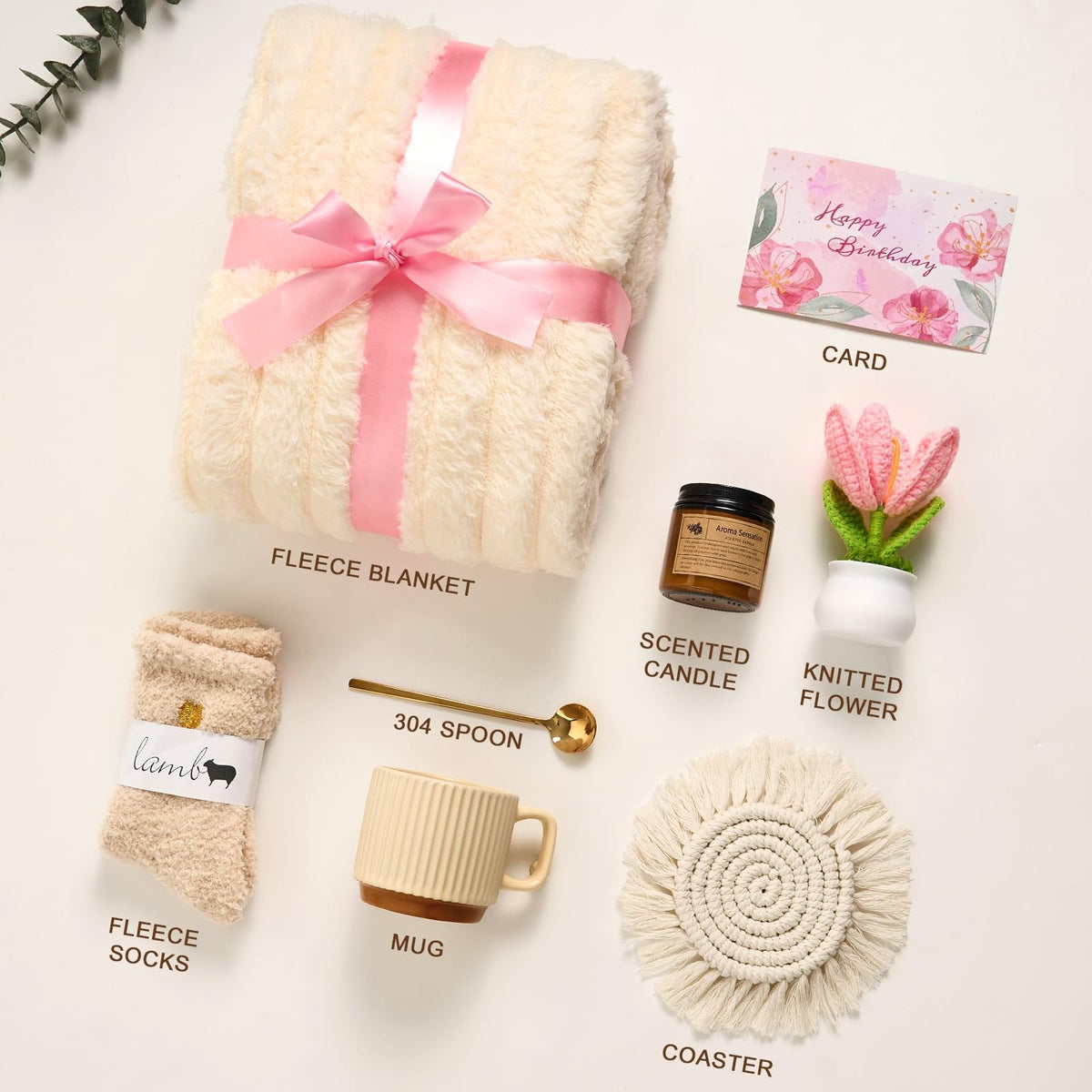 Birthday Gift Box for Women, Happy Birthday Gifts for Her, Cozy Self Care Gift Basket for Mom Sister Best Friend Wife Girlfriend, Get Well Care Package