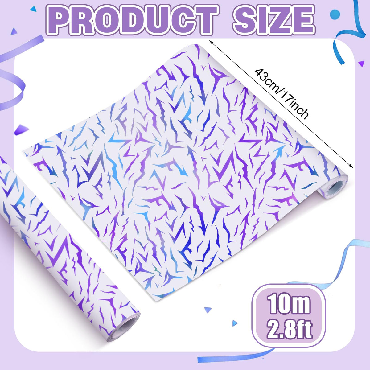MTWENWENZY K Pop Wrapping Paper Roll K Pop Birthday Party Favor Demon Energy Pattern Gift Packing Wrap Craft Paper for Anime Themed Birthday Baby Shower Party Supplies, 17 in x 32.8 ft