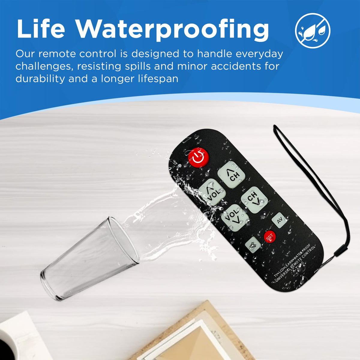 Universal Big Button TV Remote for Seniors, Elderly - Simple Remote - Easy to Use and Set Up with Auto Search & Learning Functions for Major TV Brands, Dementia Friendly Gifts