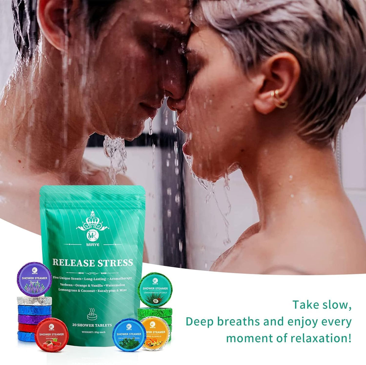Shower Steamers Aromatherapy 20-Pack, Shower Bombs with Natural Essential Oils – Stress Relief Self Care, Birthday Gifts for Women & Men, Mother's Day Spa Gifts for Mom Wife Friends Teen Girls