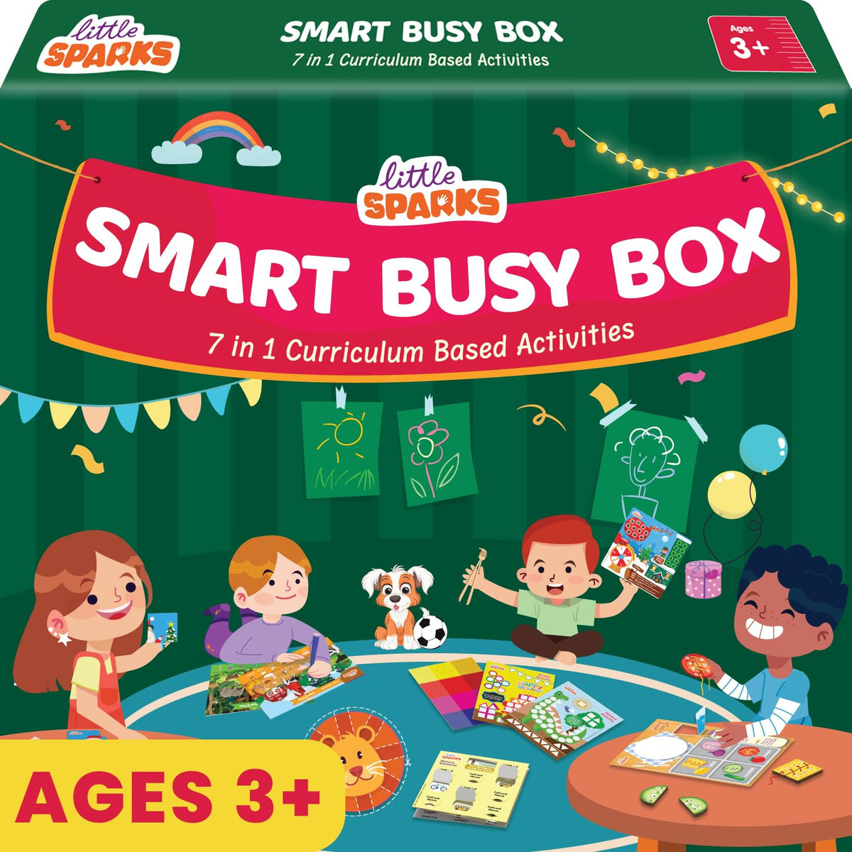Smartivity Montessori Based Busy Box for 3,4,5 Years Old Boys and Girls I 7in1 Preschool Learning Activity Kit for Toddlers 3-6 I for Kids I Educational Toy I Vocabulary, Fine Motor&Scissor Skills