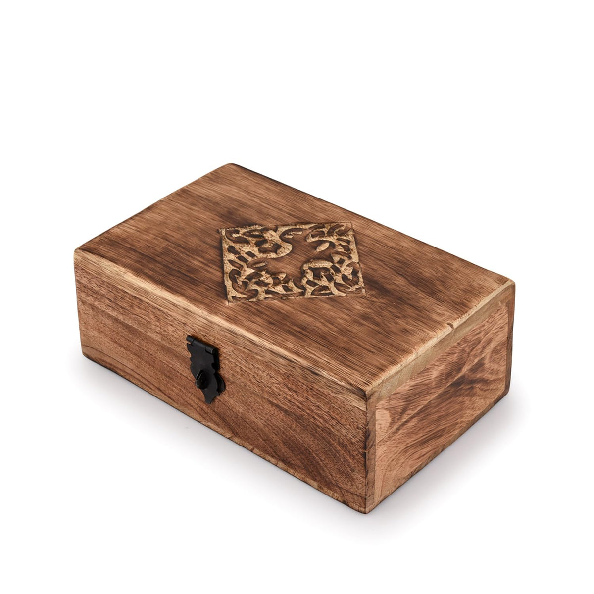 NIRMAN Handmade Wooden Jewellery Trinket Box Keepsake Storage Organizer with Hand Carved Celtic Design