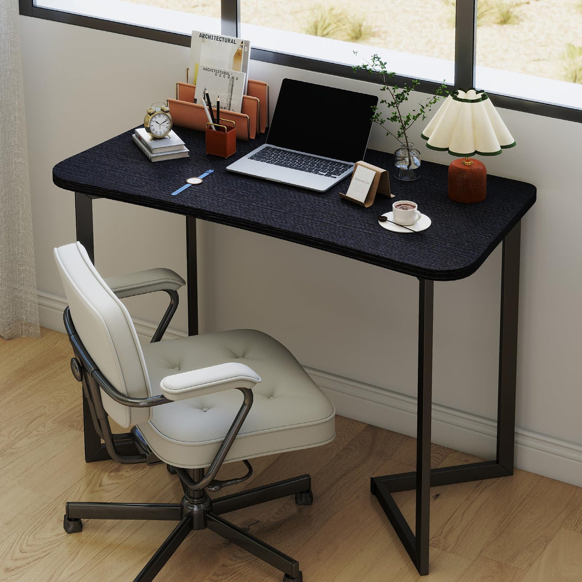 Funecy Computer Desk 40 Inch Small Table for Office,Modern Simple Style Writing Study Work Gaming Table for Home Office (Black)