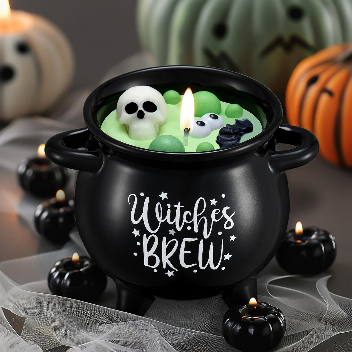 Kederwa Boo Basket Stuffers for Women, Halloween Boo Basket Gifts 14OZ Witch Brew Scented Candle Up to 60 Hours Burn Time Boo Basket Gifts for Girls
