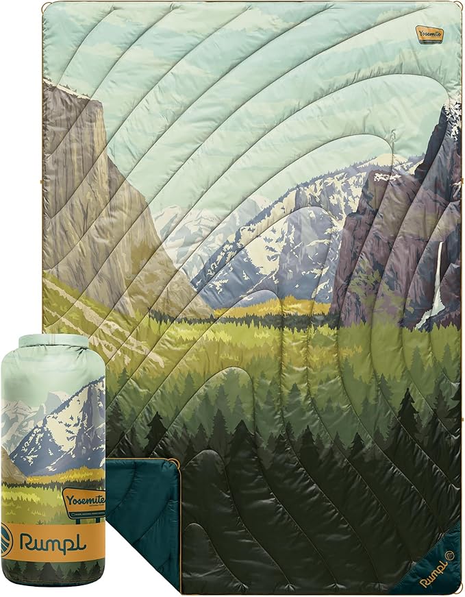 Rumpl Original Puffy Yosemite National Park Blanket for Camping and Outdoors, V2, Yosemite