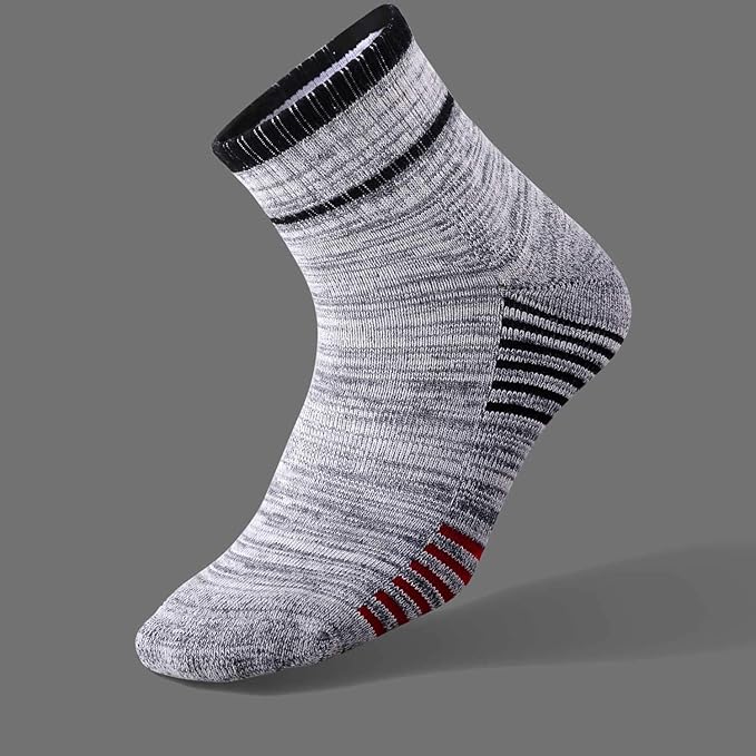 FEIDEER Men's Walking Hiking Socks, Wicking Cushion Quarter Crew Socks for Mens Outdoor Sports, 3/4/5 Pair, 6-15 Size