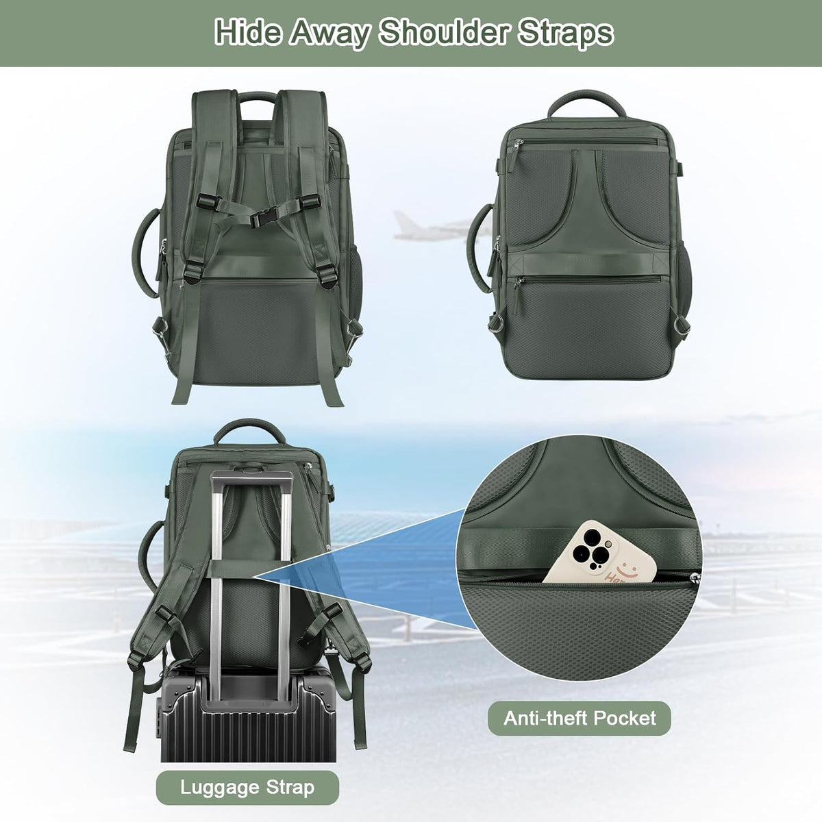Backpack 17 Inch Backpack Sinaliy Large Expandable Travel for Men and Women, Laptop, Waterproof, Casual, College