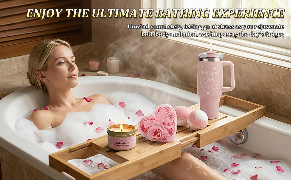 Mothers Day Gifts for Mom Wife Grandma Daughter Friends Sister, Happy Birthday Gifts for Women Mom Her Friend Sister Wife Grandma, Self Care Gift Get Well Relaxing Spa Gift Basket Set