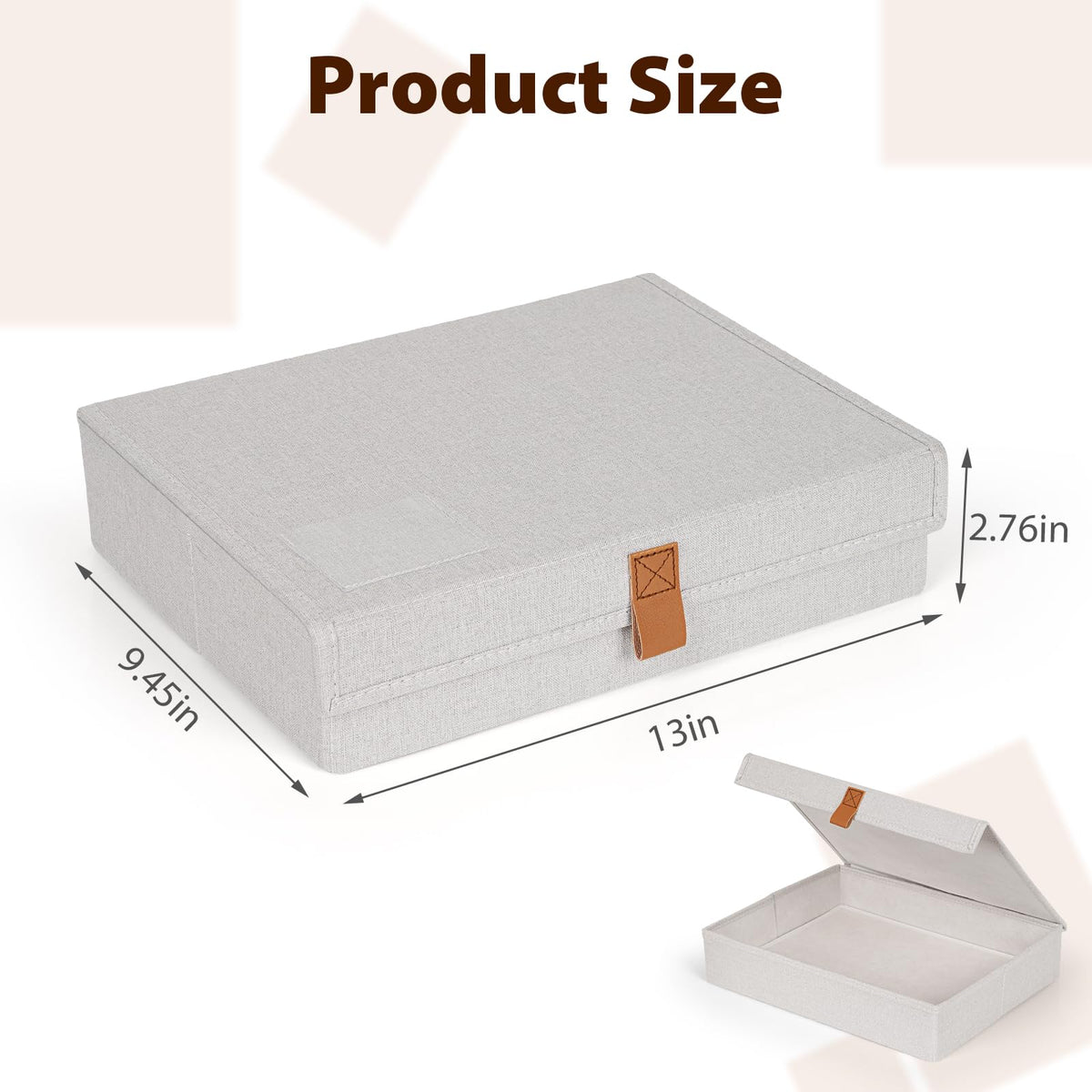 Flenpptly Decorative Photo Storage Box, Photo Boxes Storage with Lids Keepsake Box to Store Pictures, Envelope, Scrapbook Supplies Comes with Business Card Frame to Mark (Small)