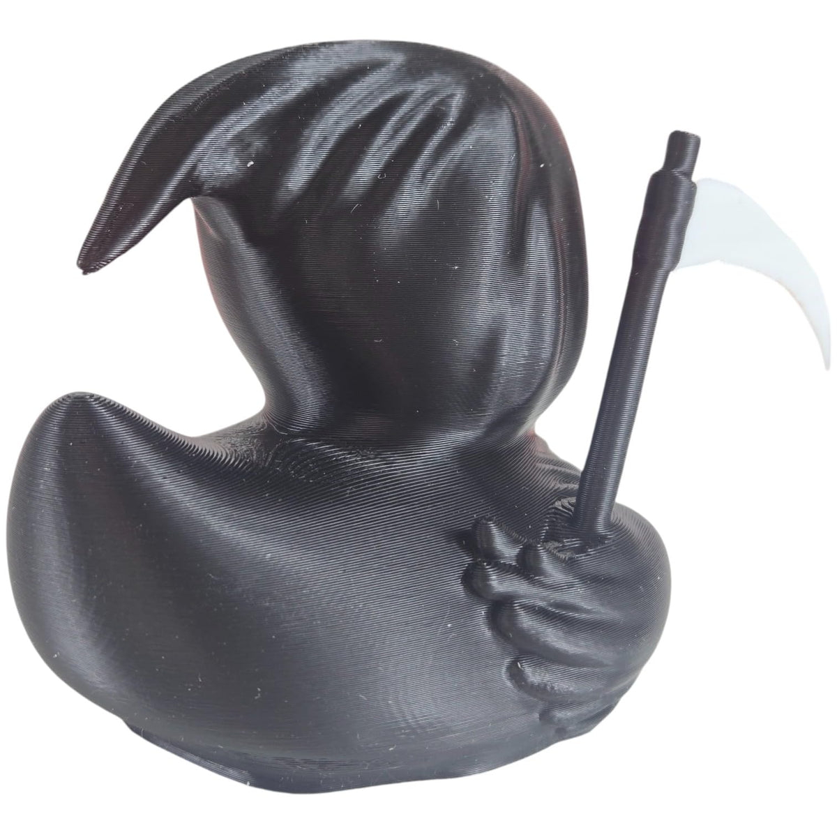 Grim Reaper Duck Collectible Figurine - Macabre Gothic Horror Desk Accent for Unique Shelf Display or Gift - 3D Printed in Canada