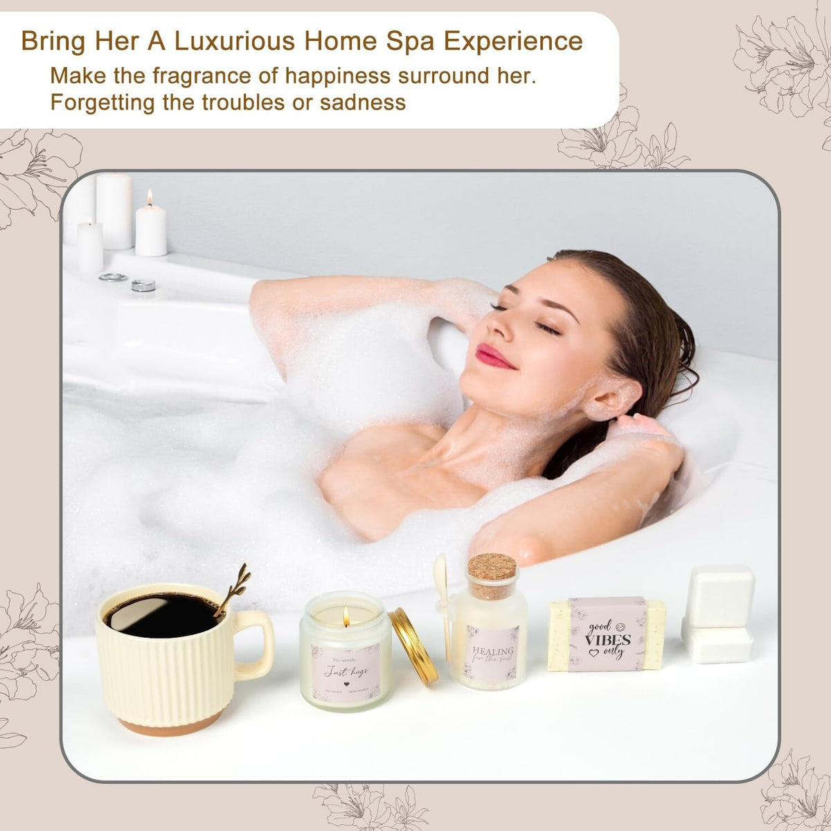 Mothers Day Thinking of You Gift Basket for Mom, Self Care Get Well Soon Birthday Gifts for Women, Relaxing Spa Gifts Basket Sick Care Package for Women, Relaxation Get Well Gift After Surgery
