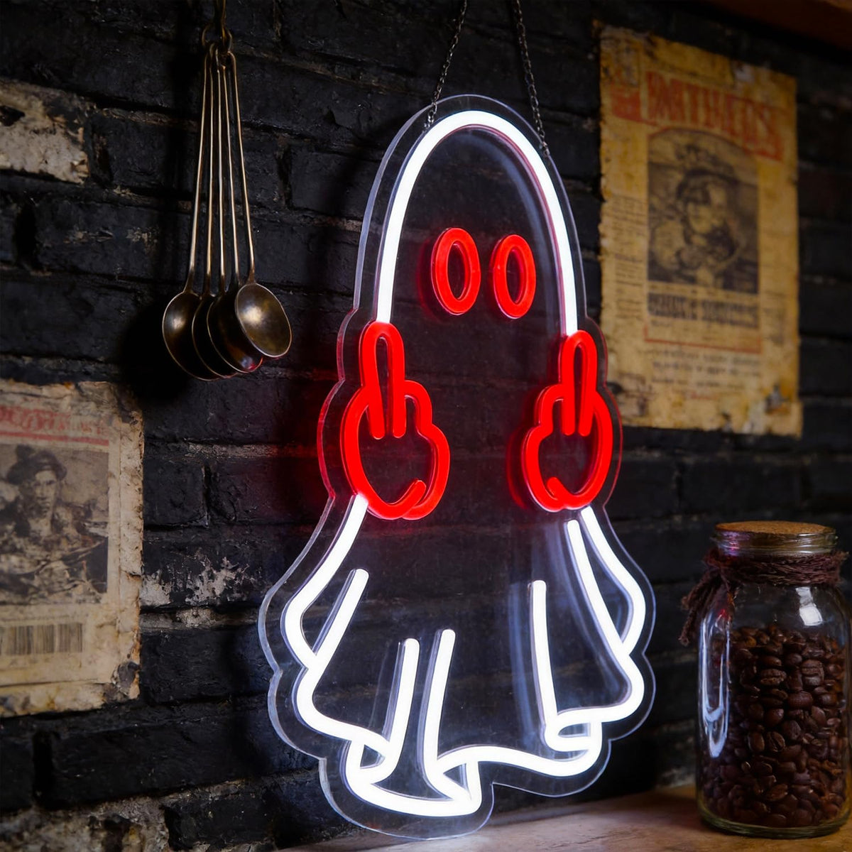 Ghost Neon Sign Led Neon Lights Signs for Wall Decor USB Powered Led for Room Decoration Home Bar Game Room Party Decor