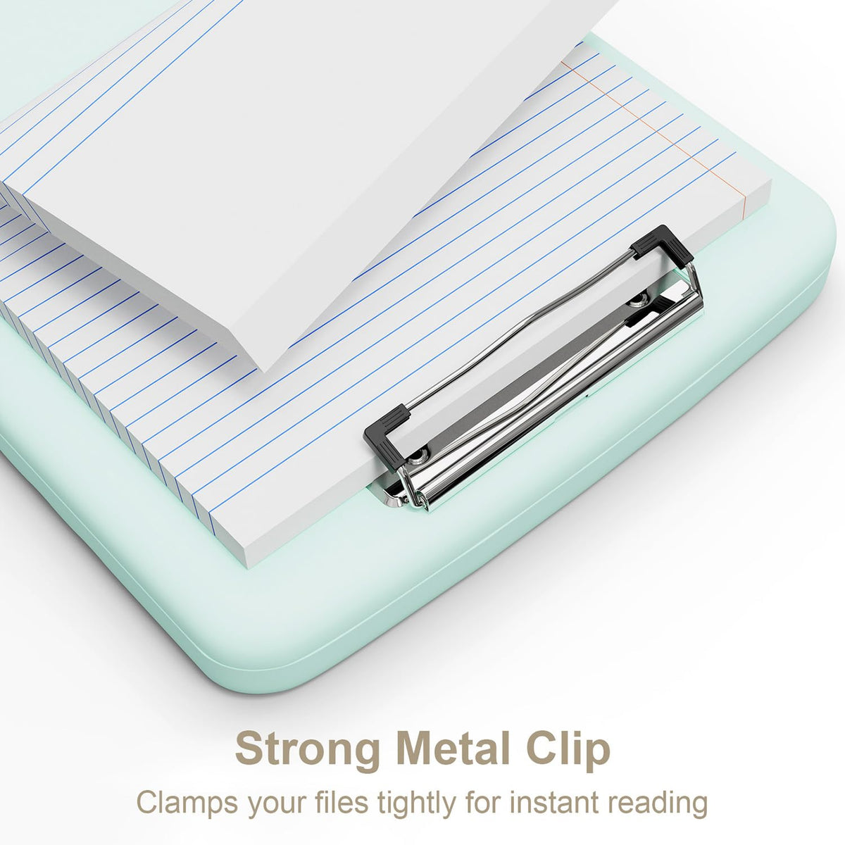 Piasoenc Clipboard with Storage, 8.5 x 11 Organization Box with Pen Holder and A4 Legal Paper Folder, Folio & Side-Opening, Low Profile Clip,for Nurses,Teachers, Size 14 x 9.6 x 1.2 in, Blue