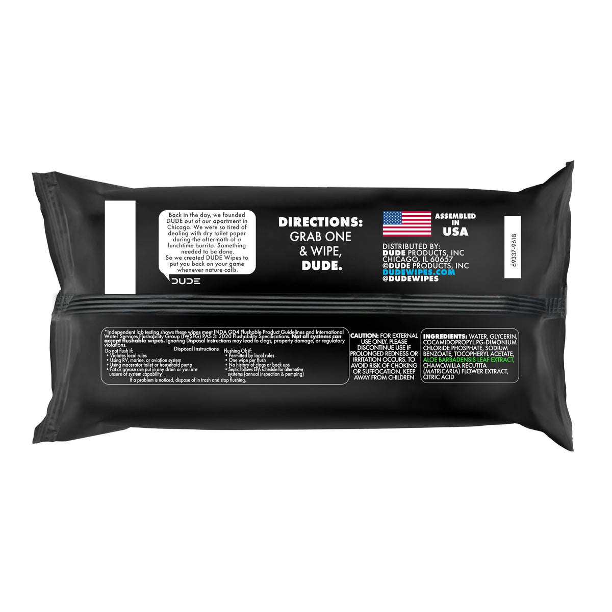 DUDE Wipes Unscented Flushable Wipes - Extra-Large Adult Wet Wipes for Sensitive Skin - 3 Pack (144 Count) - Infused with Vitamin E and Aloe - Septic and Sewer Safe