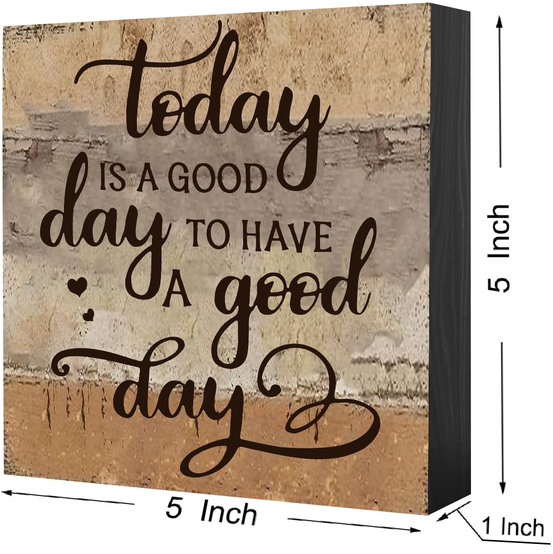 Positive Desk Decor Inspirational Gifts, Today is a Good Day to Have a Good Day Wood Sign 5 x 5 Inch, Motivational Office Farmhouse Affirmation Gift