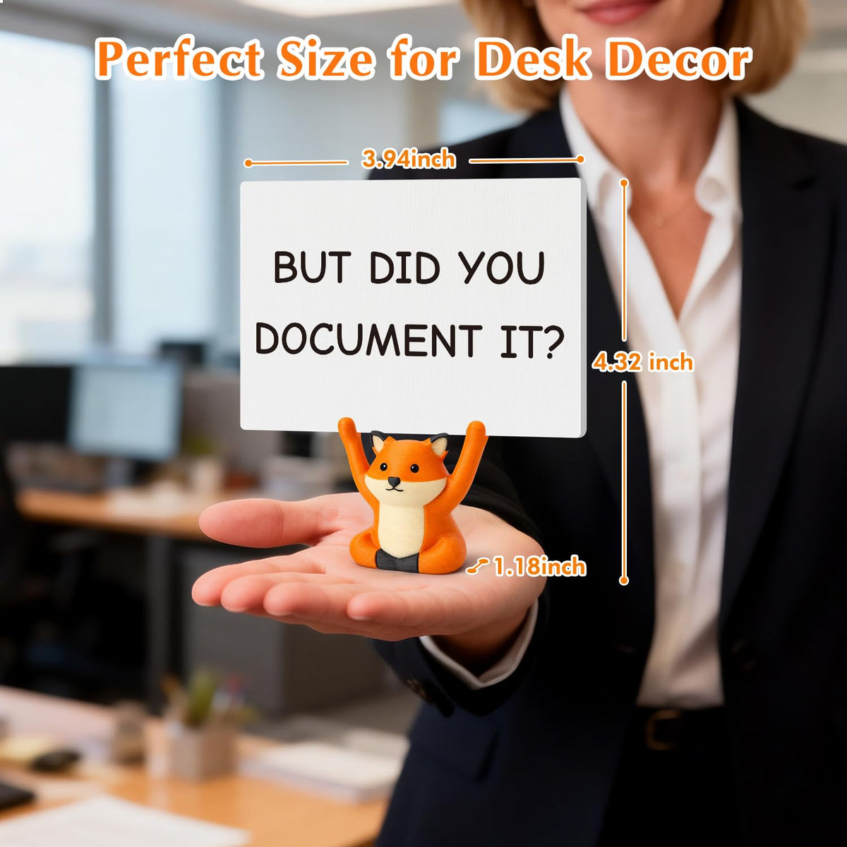 But Did You Document It Sign - Funny Gifts for Lawyer Nurse Teacher HR, Cute Fox Office Desk Accessories, Sarcastic Decor for Women Men, Coworker Leaving Boss Day Present