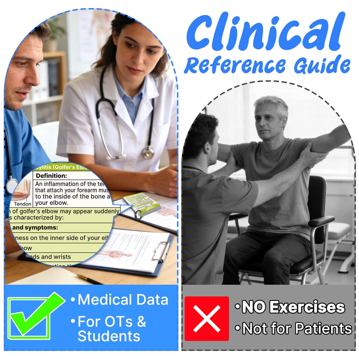 OCQOTAT Occupational Therapy Reference Set -General Adult Rehab Quick Pocket Guide, Occupational Therapy Tools Must-Have Gifts for Therapist,Students 3"×5"(32 Pages)