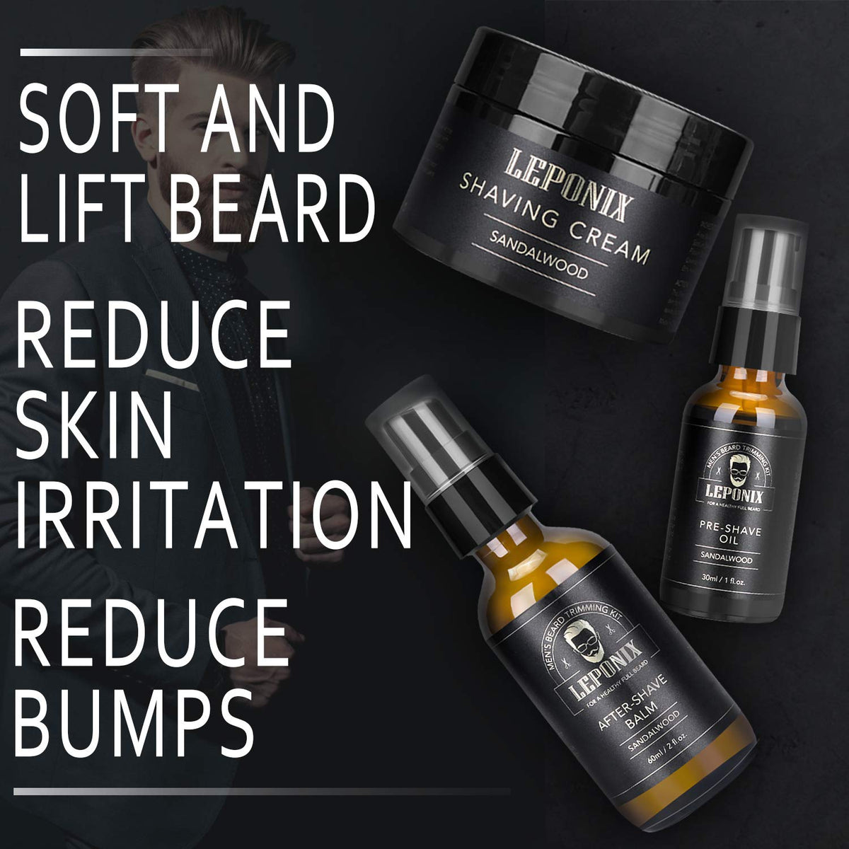 Shaving Kit for Men - The Ultimate Secret Santa Gift Set, Includes Safety Razor, Sandalwood Shaving Cream, Aftershave, Pre Shave Oil, Brush, Bowl & Apron Bib - Unique Gifts Set for Him Husband Dad