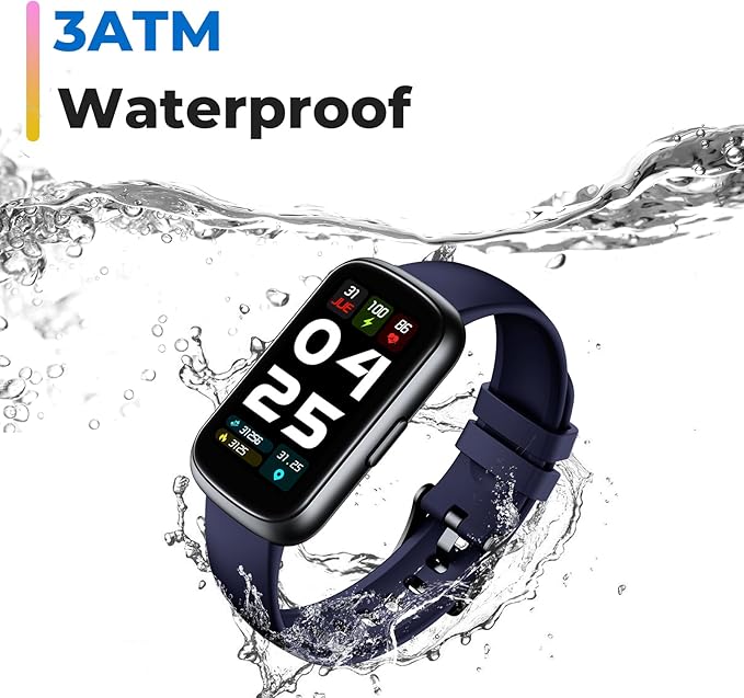 Fitness Tracker Smart Watch, 1.47" Full Touch Health Tracker with 24/7 Heart Rate & Blood Oxygen Monitor, Sleep Tracker, 3ATM Waterproof Step Tracker Activity Tracker for Women Men, Midnight Blue