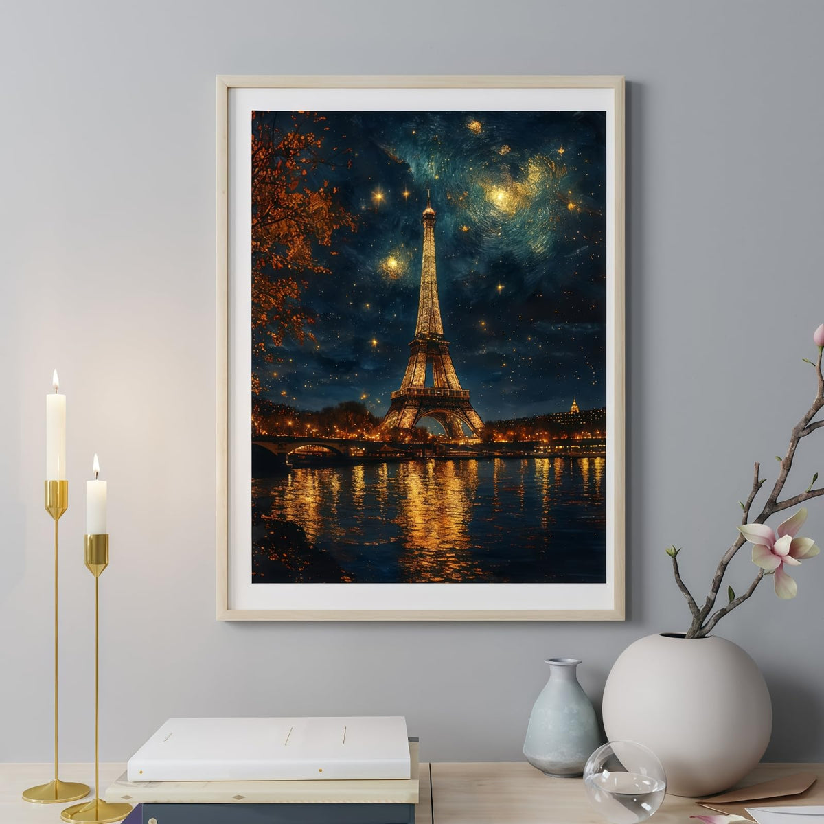 BYGFHLYW 5D Diamond Painting Kits for Adults, Landscape Eiffel Tower Diamond Art Kits for Adults Beginner, DIY Full Drill Diamond Dot Gem Painting for Home Wall Decor 12x16inch