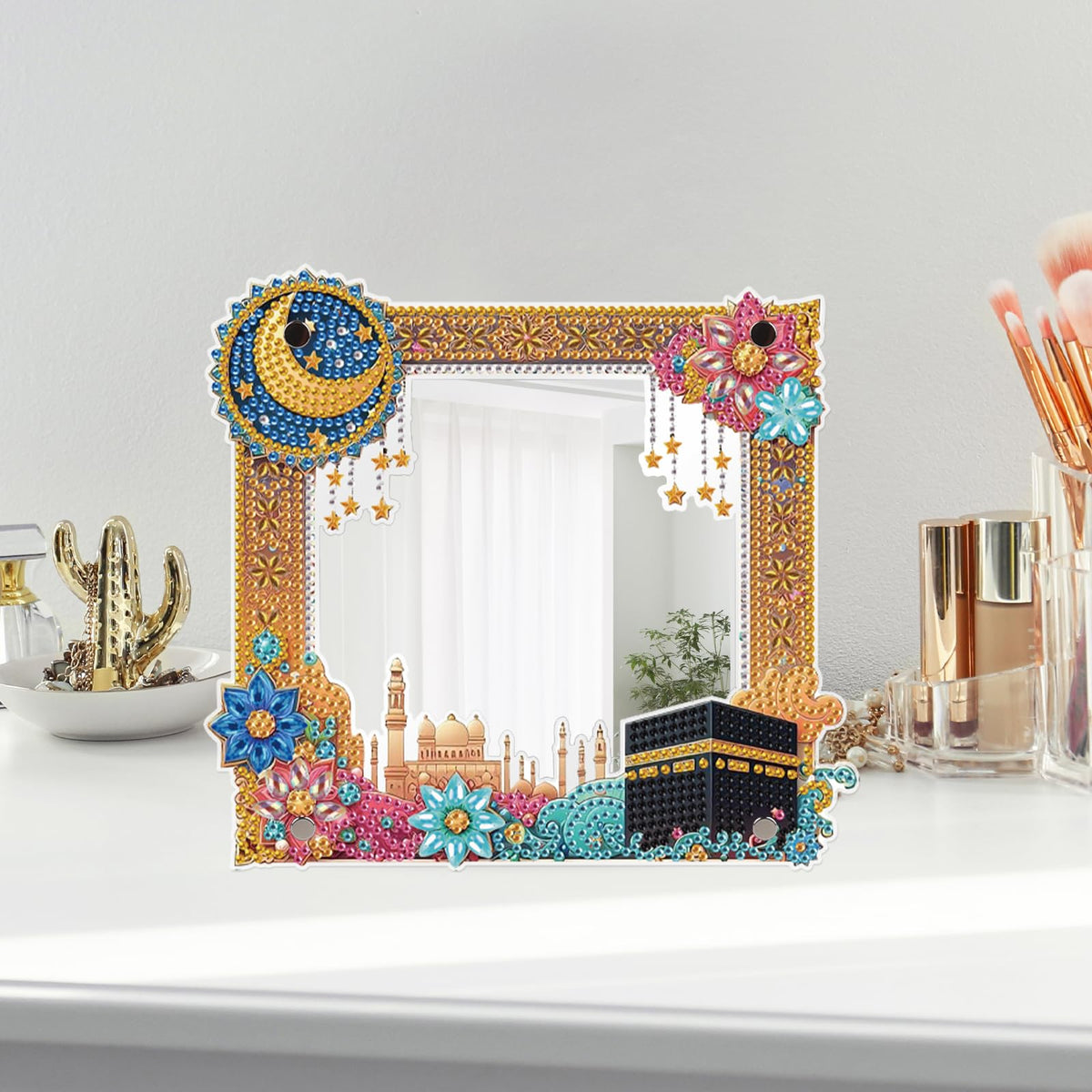 5D DIY Diamond Painting Kit Acrylic Material DIY Special Shape Diamond Art Mirror Kit, Craft Set with Tools and Accessories for Home Decoration, Good Gift for Handmake Lovers