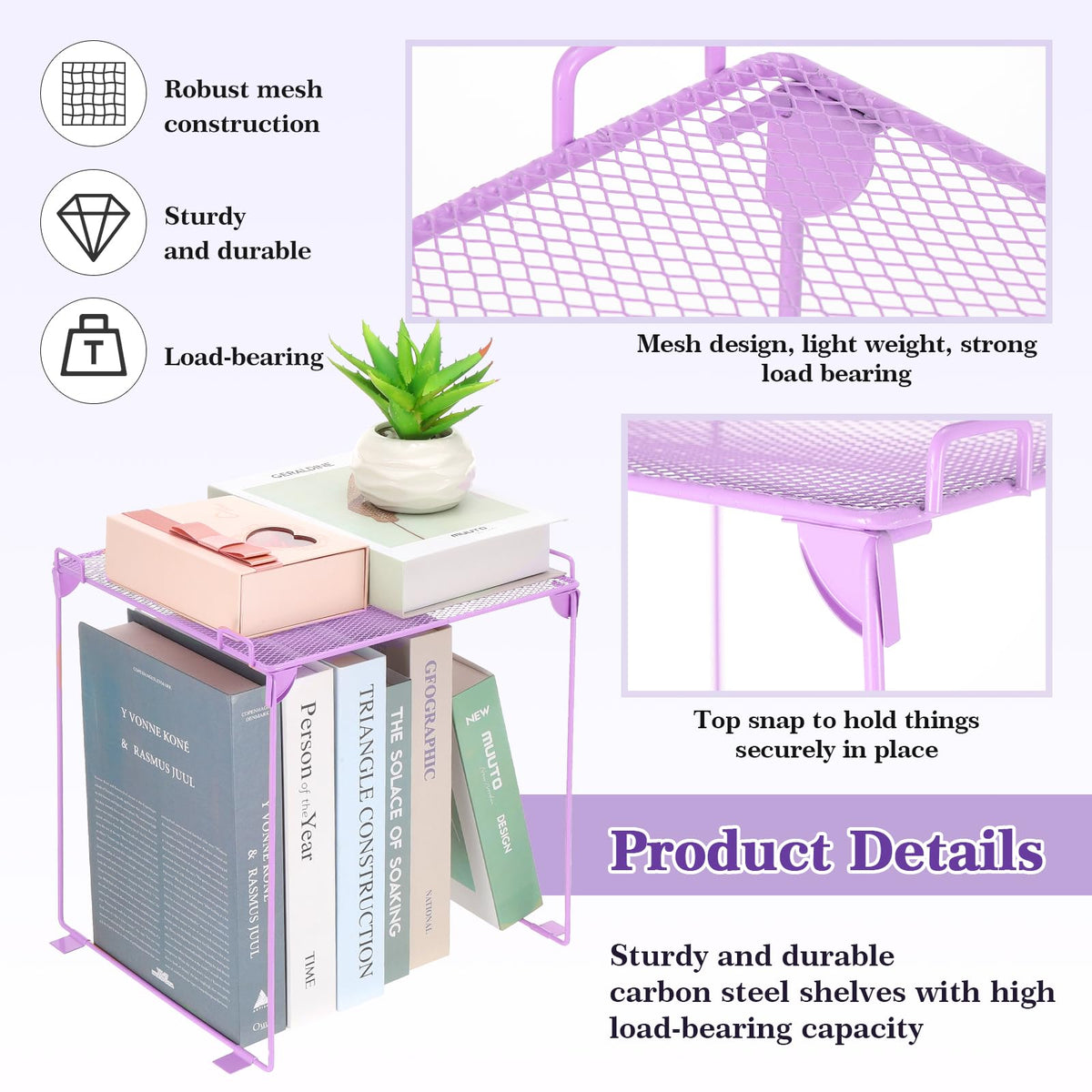 25PCS Locker Organizer Accessories, Purple Locker Accessories Kit, Girls Lockers Decorations, Magnetic Locker Accessories Set, Locker Decor, Back to School Essentials, with Locker Shelf, etc.