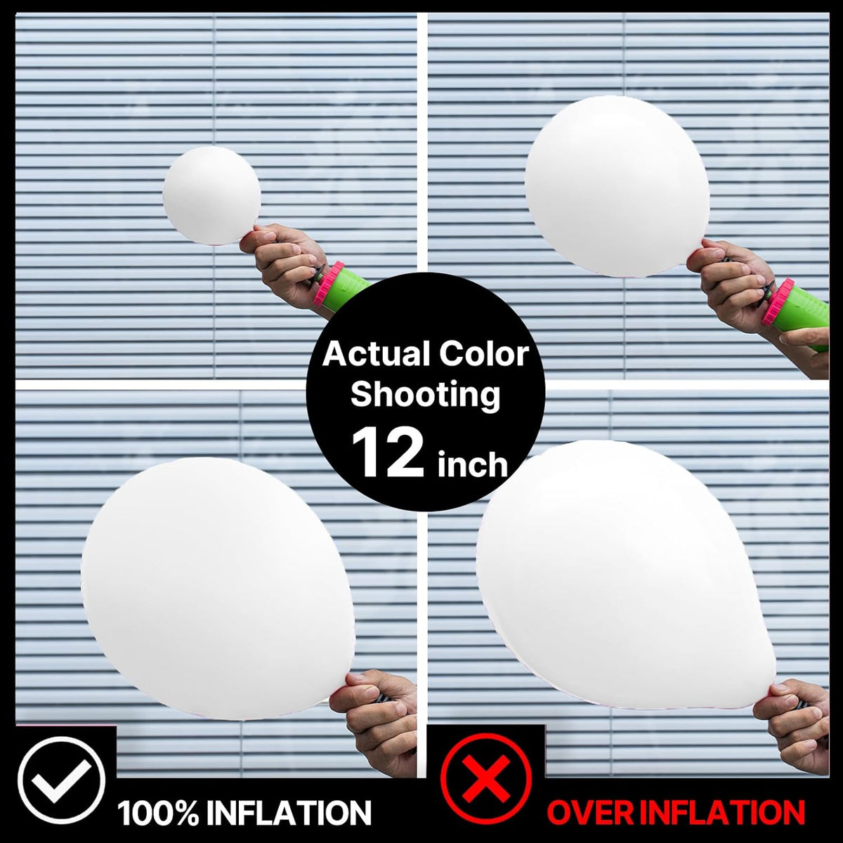 PartyWoo White Balloons - 100 Pcs 12 Inch Latex Helium Pastel White Balloons for Events & Celebrations