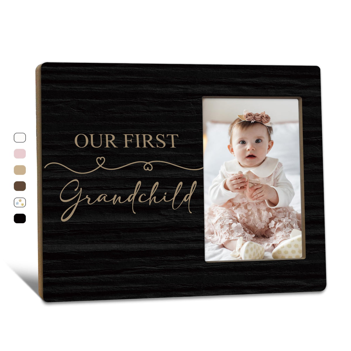 Beliran First Grandchild Picture Frames 4x6, First Time Grandparents Gifts Photo Frame, New Baby Gifts for Grandparents Grandma Grandpa, New Grandparent Gift Picture Photo Frame for Home Decor(Black)