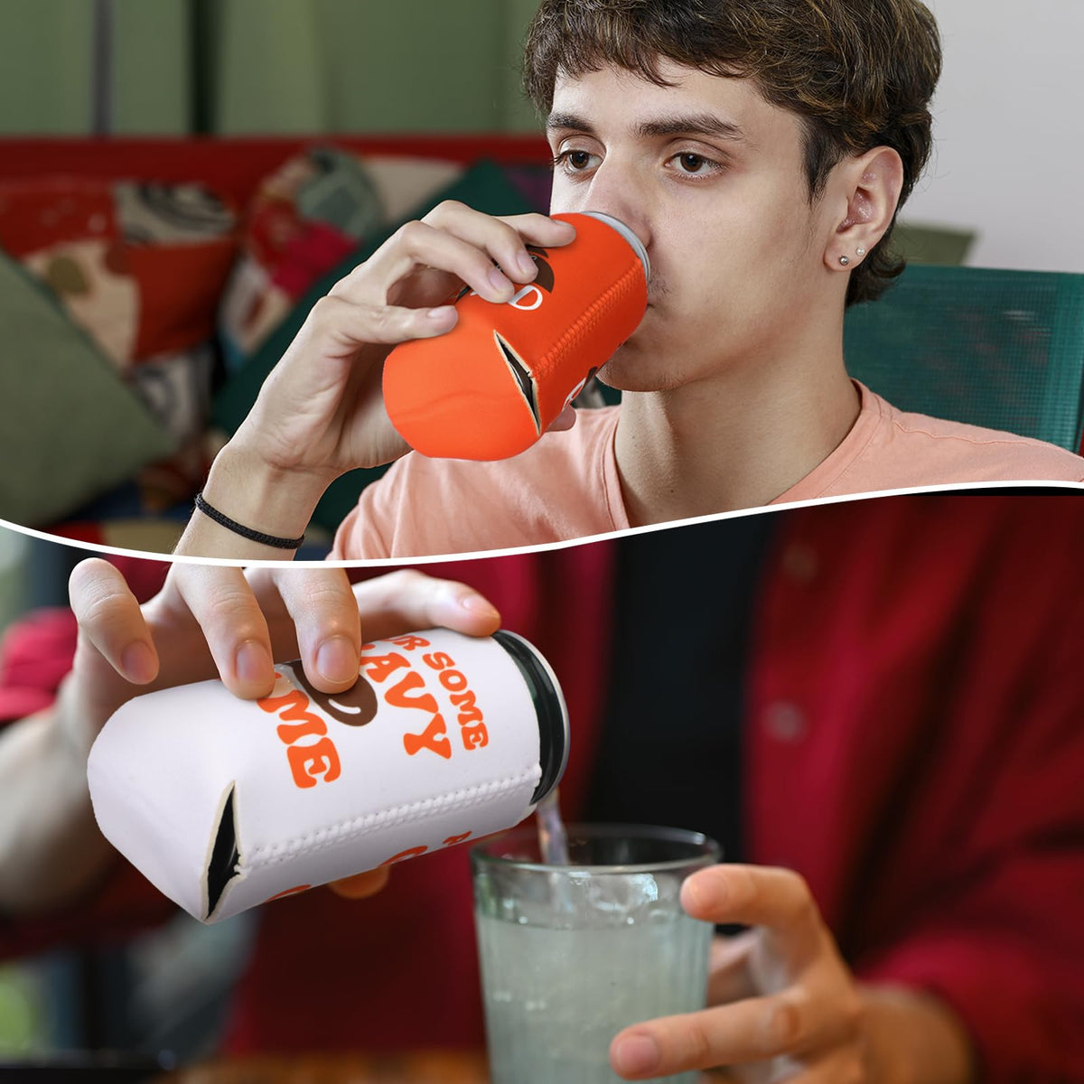 Honeydak 12 Pcs Funny Friendsgiving Favor Can Coolers Talk Turkey Alcohol Gift Thanksgiving Fall Party Favor DIY Holiday Gift Set for Soda Home Beverage Thankful Feast Party Supplies