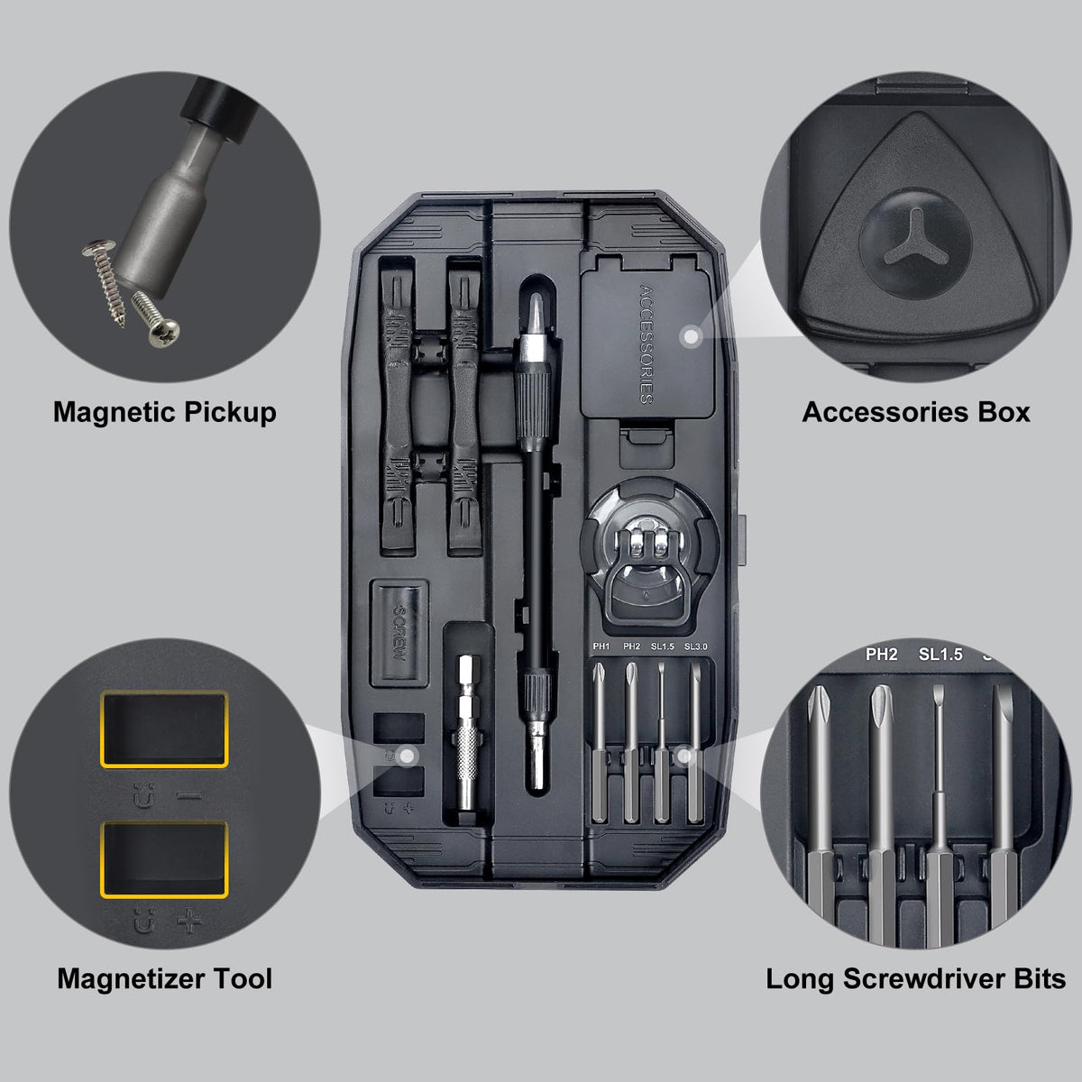 STREBITO Precision Screwdriver Set, 153 in 1 Electronics Tool Kit with Case, 140 PCS Magnetic Precision Bits - Computer, Laptop, iPhone, Macbook, PC, Game Controller, RC, Electronics, Phone Repair Kit