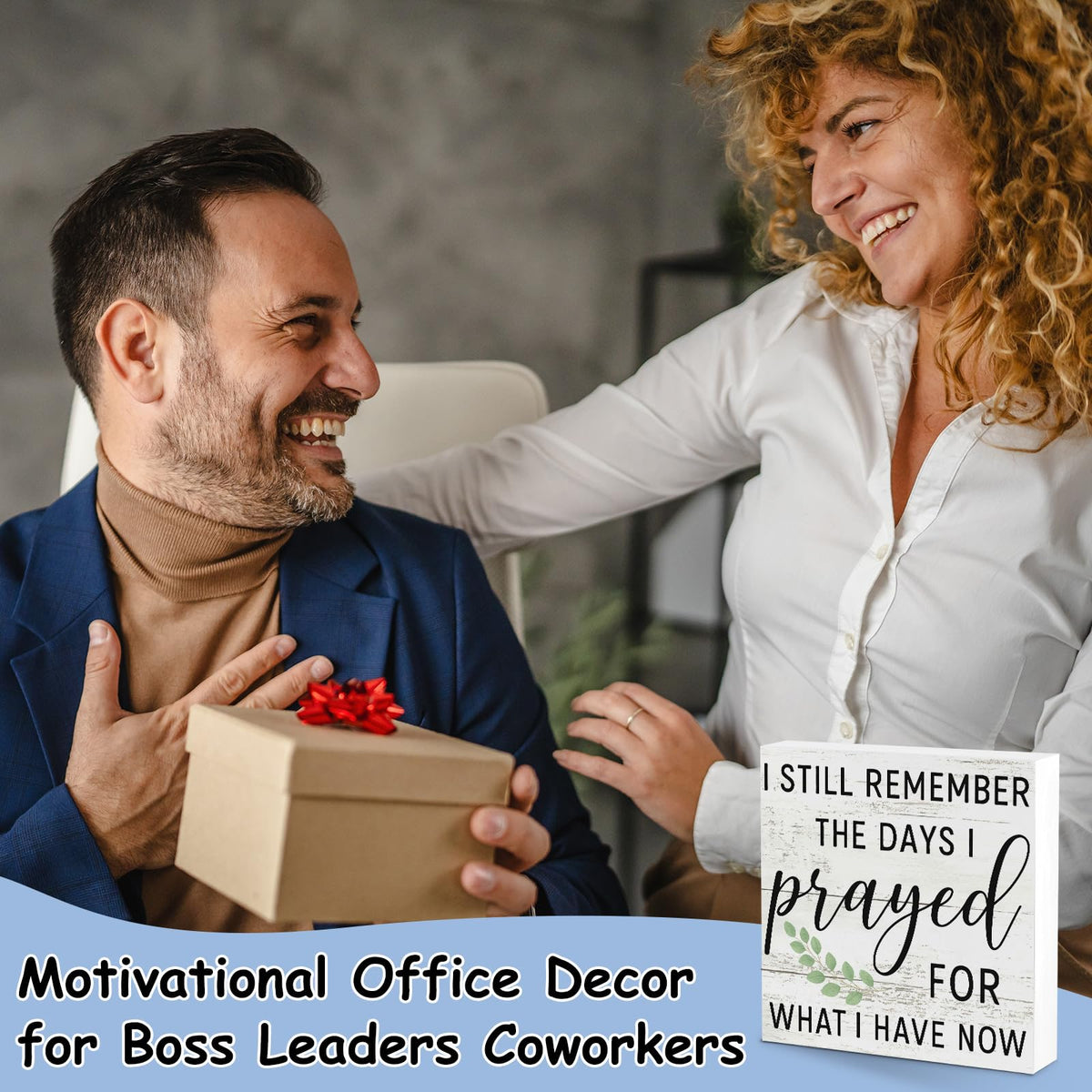 Remember The Days I Prayed Motivational Wooden Home Office Room Decor Emotional Support Gifts for Team Coworkers Employee Sign for Men Women Funny Cubicle Decoration Shelf Counter