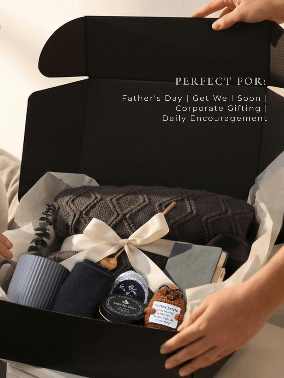 Get Well Soon Gift Baskets for Men&Women- Self Care Package/Brithday - After Surgery, Sympathy Gifts for Loss of Loved One, Thinking of You/ Grief /Bereavement /Miscarriage Gifts (Grey & Navy Blue)